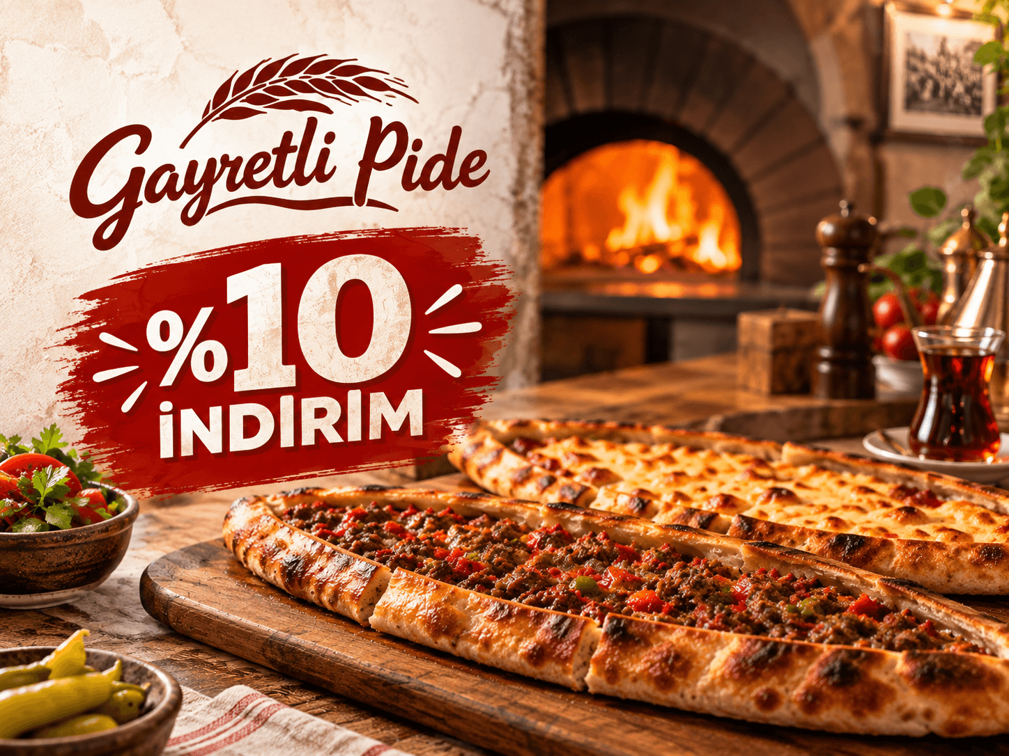 Gayretli Pide'de %10 İndirim