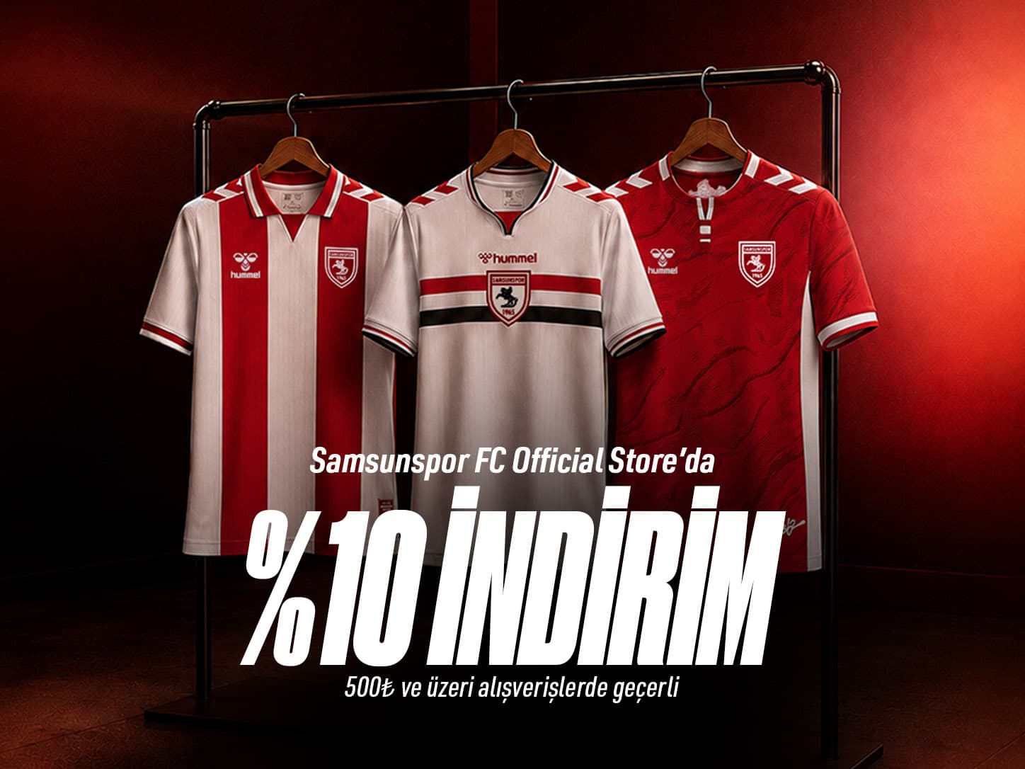 Samsunspor FC Official Store'da 500 TL ve üzeri alışverişlerde %10 indirim. 