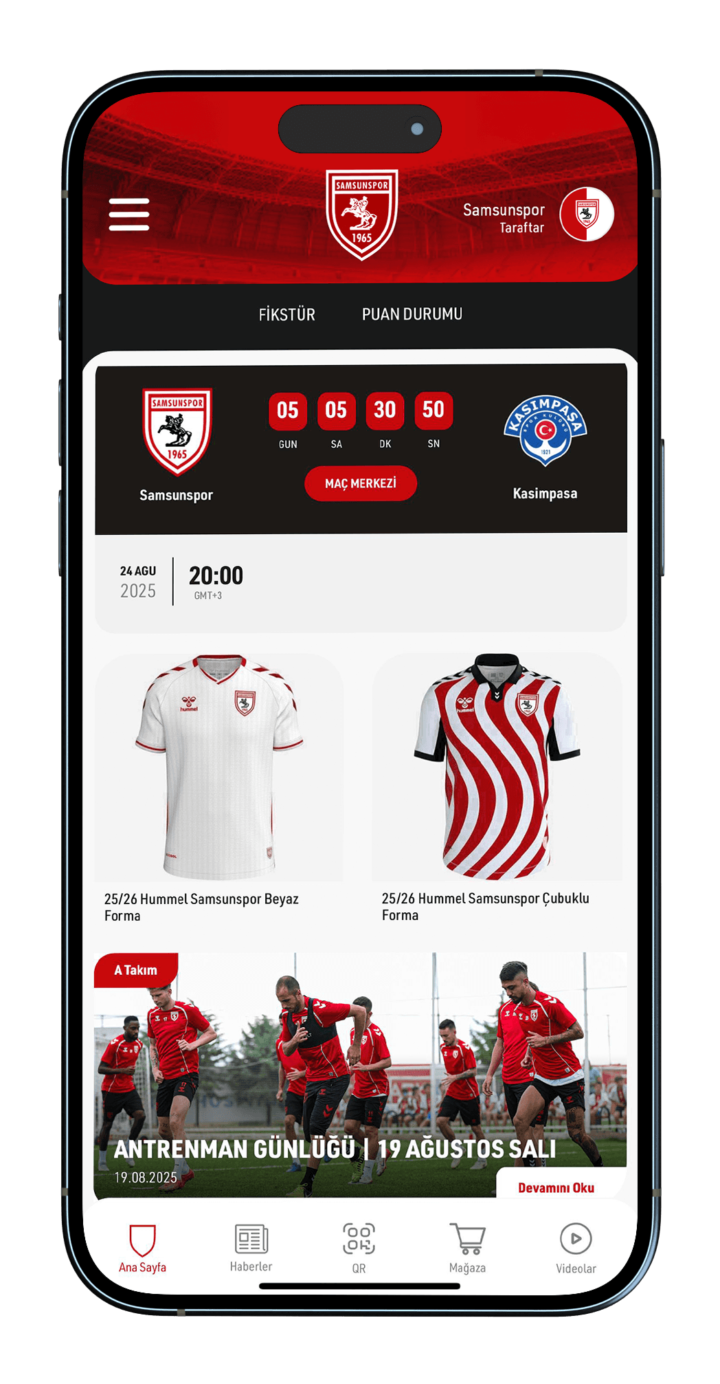 Samsunspor App Ana Ekran
