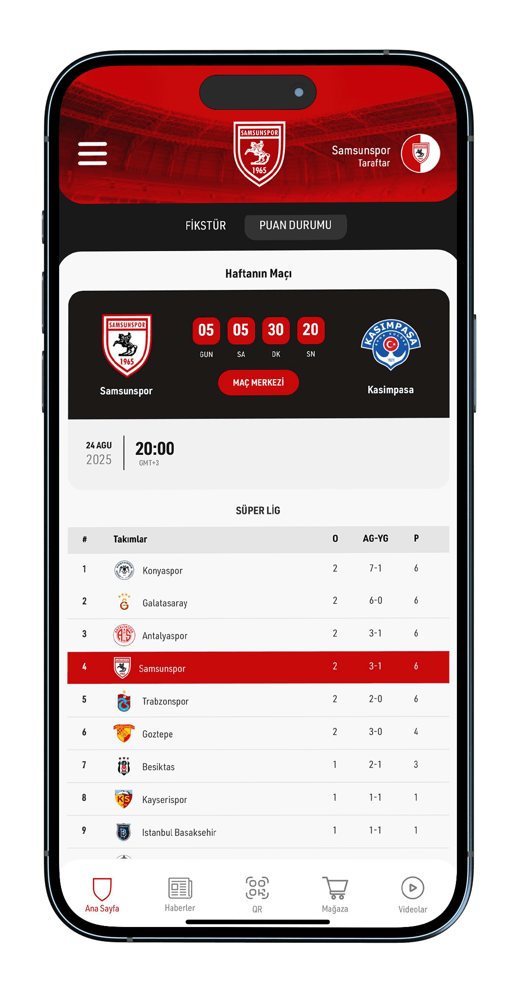 Samsunspor App Canlı Skorlar